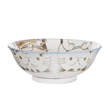 MORITOKU碗/碟/盤】moritoku 水晶貓家用陶瓷卡通餐具日式創(chuàng)意拉面碗藍色 .