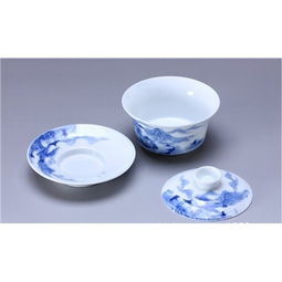 景德鎮手繪青花 山水蓋碗 三才子 敬茶碗 陶瓷功夫茶具 精品 ?？ㄉ坛? class=
