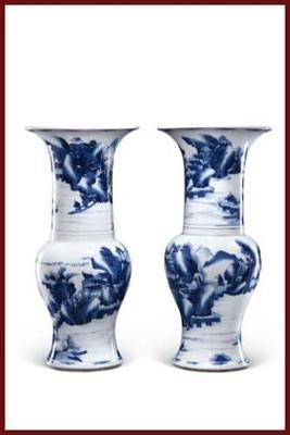 青花山水人物圖花觚的鑒定、交易與市場(chǎng)走勢(shì)